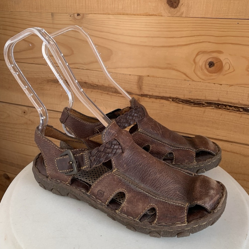 Born Leather Fisherman Sandals Womens 8/39 Hippie Comfort Cottagecore Closed Toe